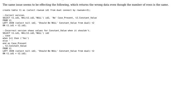 Databases: Case Behavior Changed Between 11.2.0.1 and 11.2.0.2 смотреть онлайн