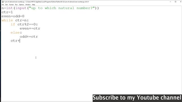 Python Program for Sum of odd and even number-Python Programming script смотреть онлайн