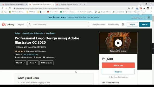 Udemy Free Certificate Courses 12 Coding Projects Adobe Illustrator Git full course Online Classes смотреть онлайн