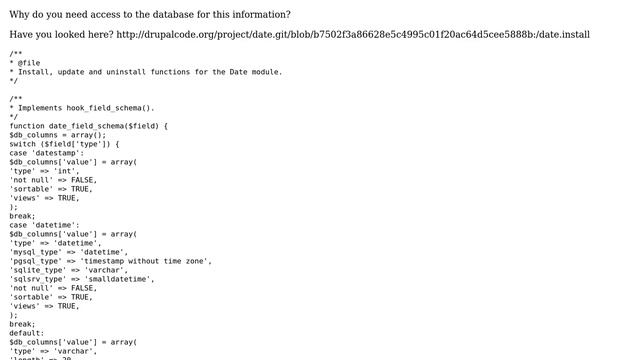 Drupal: What data type is "Date" in Postgres? смотреть онлайн