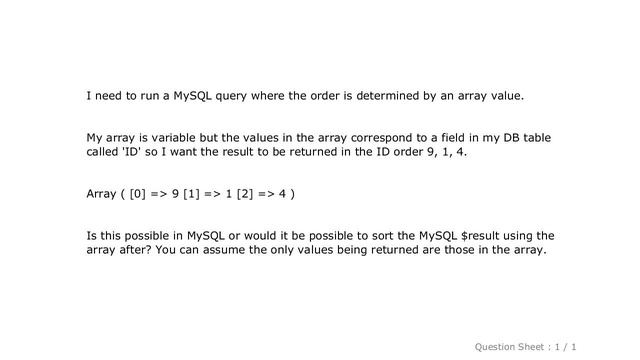 MySQL : MySQL sort order by array value смотреть онлайн