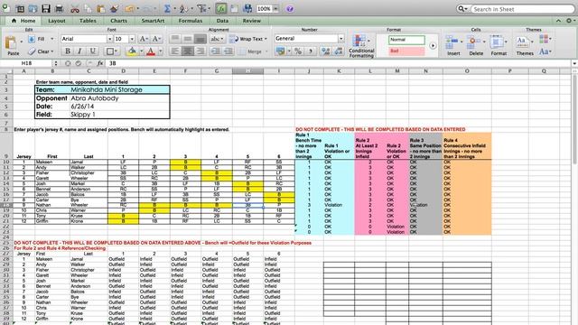 ScreenCast Game Lineup Spreadsheet смотреть онлайн