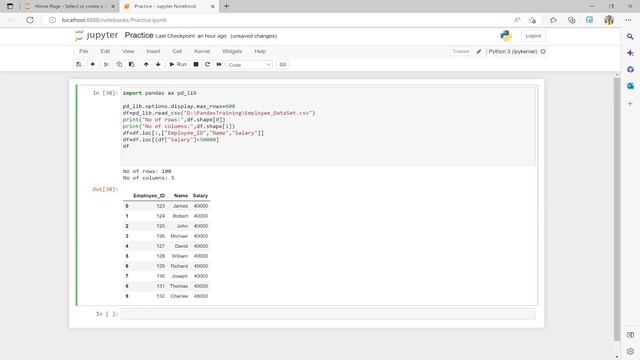 Python Pandas DataFrames: Read a CSV file into a DataFrame & loc[] and iloc[] Method смотреть онлайн