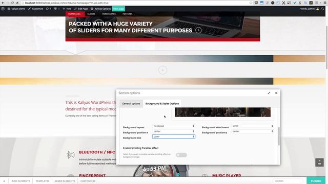 Sections Element ( Kallyas WordPress theme v4.0 ) смотреть онлайн