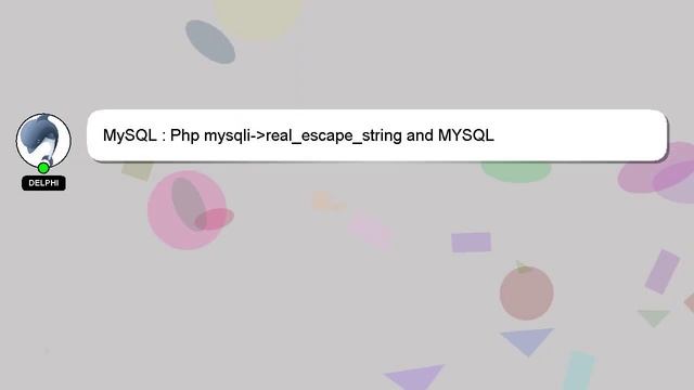 MySQL : Php mysqli- real_escape_string and MYSQL смотреть онлайн