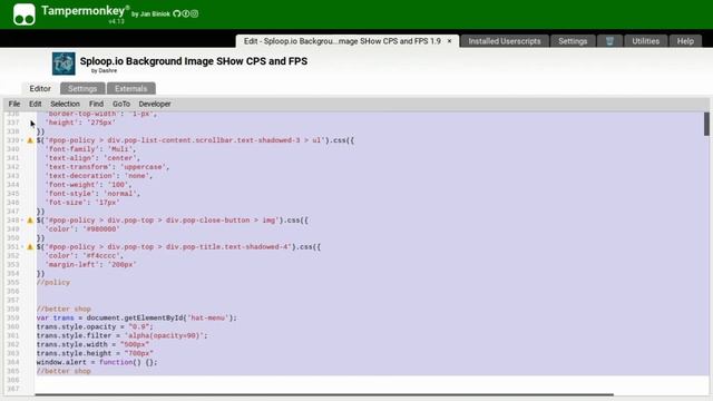 Sploop.io -  Tampermonkey Script With FPS And CPS + Background Images! (How To Get Sploop.io Script