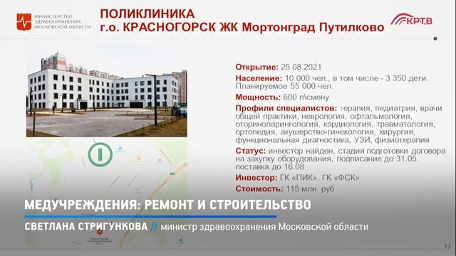 КРТВ. Медучреждения: ремонт и строительство смотреть онлайн