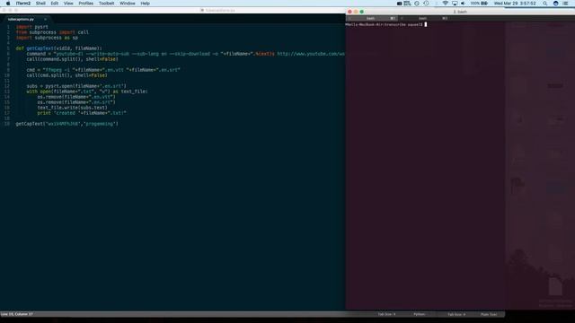 Youtube Video cations to text file python script смотреть онлайн