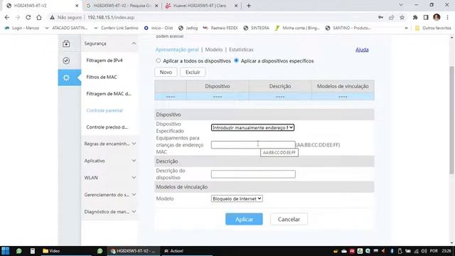 Configure Controle Parental Modem HG8245W5-6T смотреть онлайн