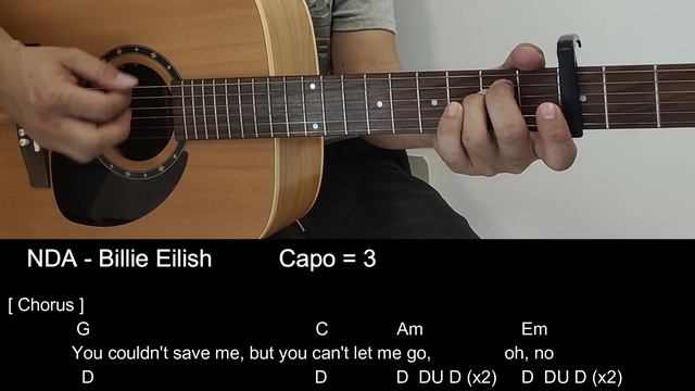 NDA - Billie Eilish - Guitar Tutorial with Chords / Lyrics смотреть онлайн