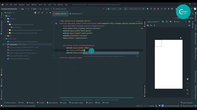 Android Kotlin Tutorial - How to use JSON Animation in Android Studio | Lottie Animation. смотреть онлайн