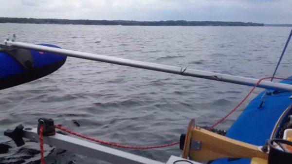 Klepper Kayak Sailing with 73 Sq Ft Sail Plan and BSD/Wilkes BOSS Otrigger