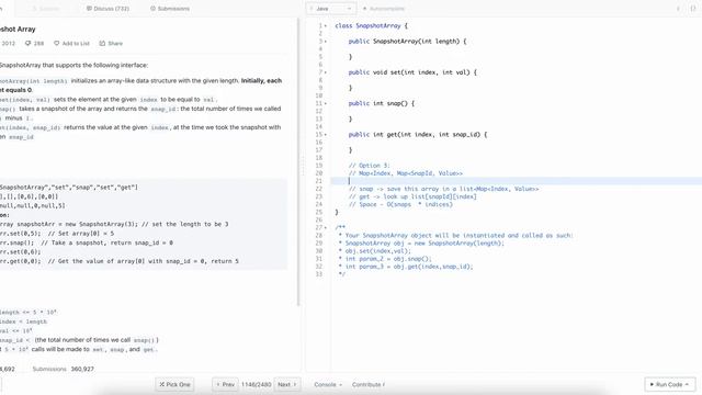 Leetcode 1146 Snapshot Array (Java) смотреть онлайн