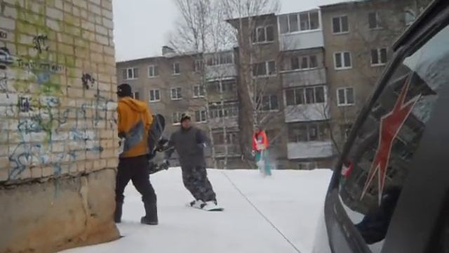 На Канатку на Сноуборде по городу смотреть онлайн