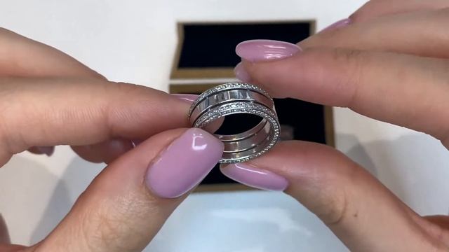 Парные обручальные кольца с черными и белыми бриллиантами COMBO DIAMOND смотреть онлайн