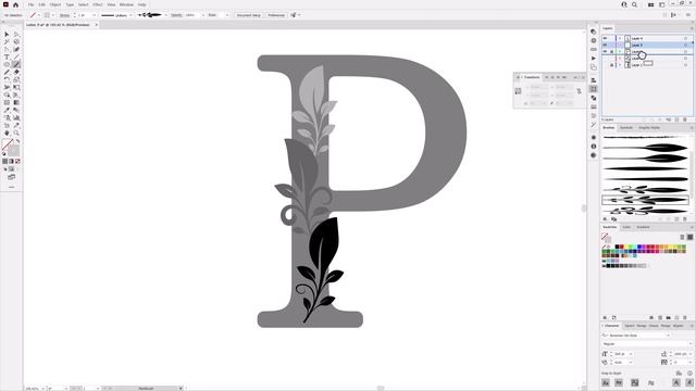 How to make custom Brushes and draw fancy letters in Adobe Illustrator смотреть онлайн