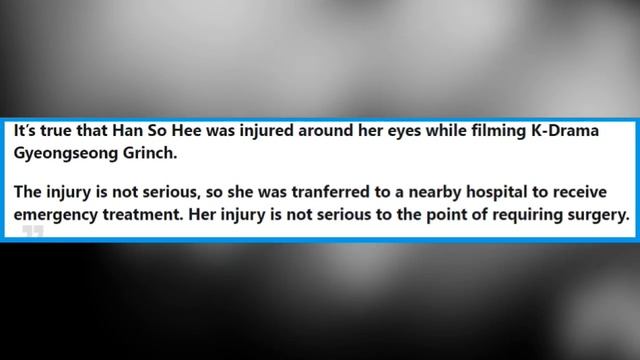 Han So Hee Suffers Face Injury Due to Accident while Filming her Movie with Park Seo Joon смотреть онлайн