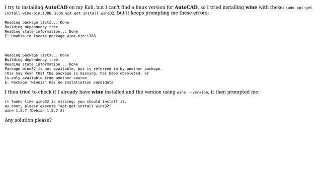 Unix & Linux: How to install AutoCAD in Kali Linux? смотреть онлайн