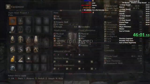 Dark Souls III Wolnir's Holy Sword All Bosses speedrun смотреть онлайн