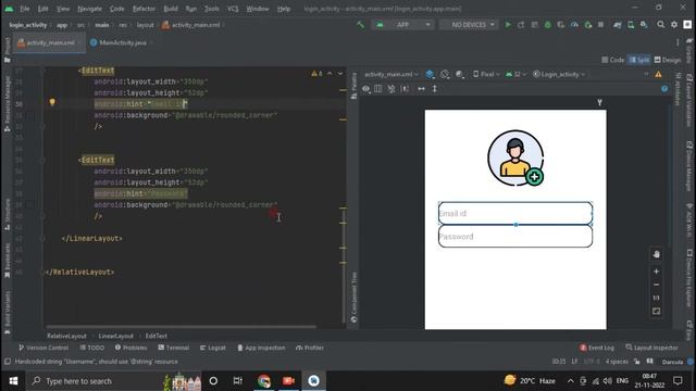 Login Screen making In Android Studio || Login Page make with xml || Android Studio tutorial || смотреть онлайн