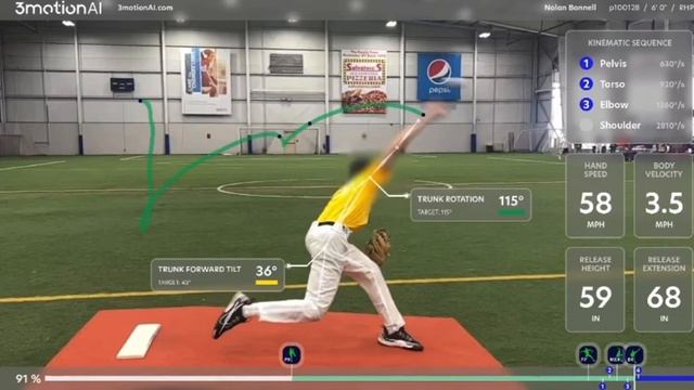 ‘25 RHP Nolan Bonnell side analysis/ 250 ft long toss смотреть онлайн