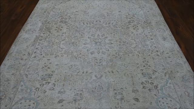 Ivory Vintage White Wash Tabriz Worn Wool Hand-Knotted Oriental Rug253130 смотреть онлайн