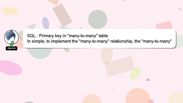 SQL : Primary key in "many-to-many" table смотреть онлайн