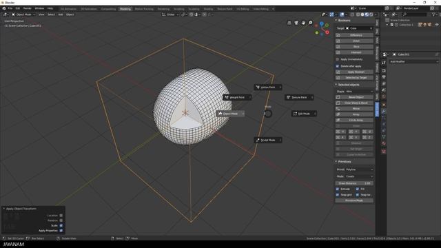 Blender 2.8 Subsurf & Boolean Modifier Tutorial смотреть онлайн