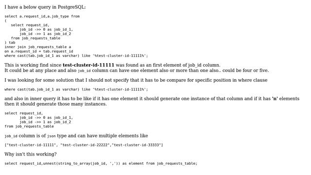 Databases: filter a json column element in where clause смотреть онлайн