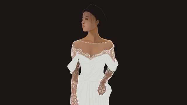 Рисую в Procreate / Девушка в белом платье с кружевами смотреть онлайн