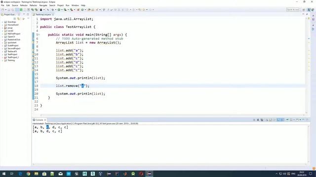 Java и структуры данных - ArrayList: удаление всех одинаковых объектов, используя метод remove смотреть онлайн