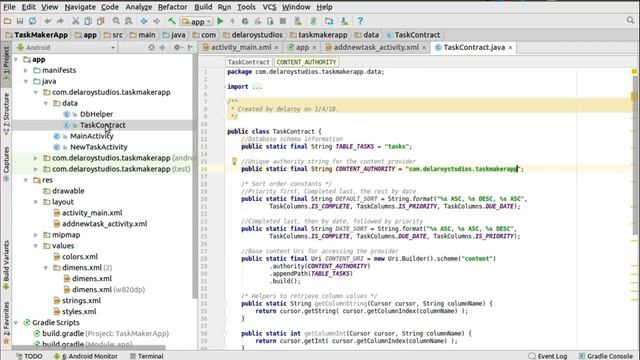ANDROID TASK MAKER APP 1 (AddTaskActivity, Contract, DbHelper) смотреть онлайн