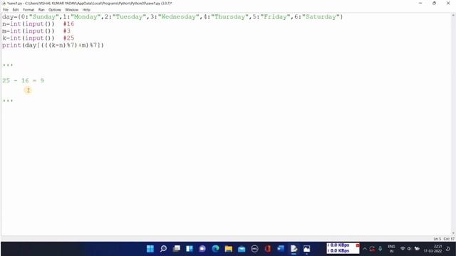 Find The Week Day | Vpropel Question of The Day | VIT | Python | смотреть онлайн