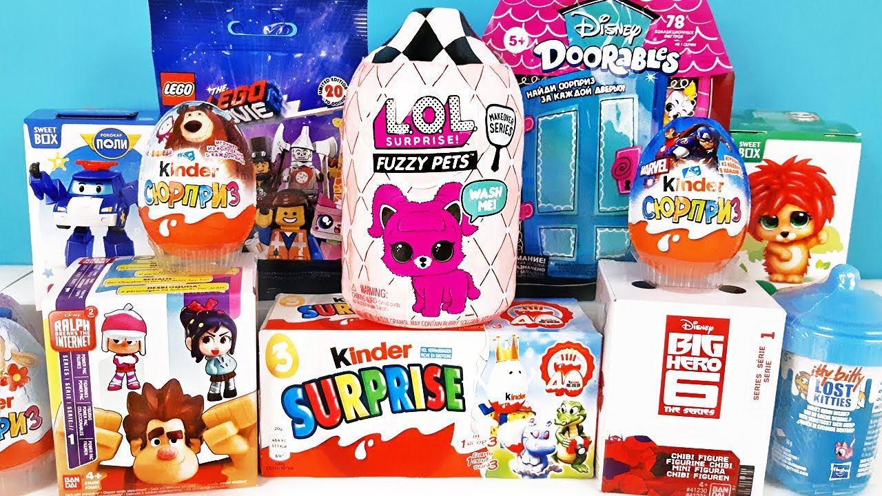 15 Киндер Сюрпризов, Unboxing Kinder Surprise LOL FUZZY PETS, LOST KITTIES, куклы ЛОЛ, Robocar Poli смотреть онлайн