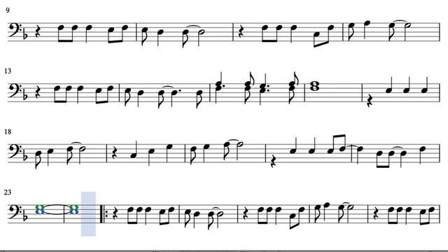 Ven a Cantar Sheet Music for Cello Trombone Tuba Bassoon and Euphonium Christmas Carol смотреть онлайн