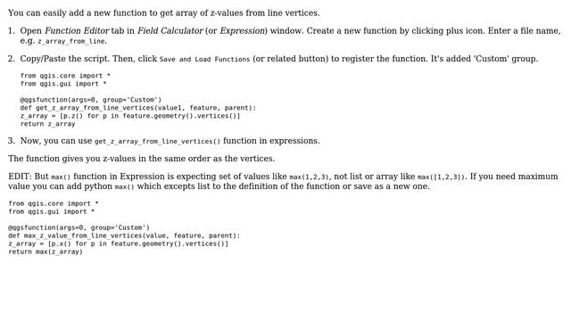 GIS: Creating array of z-values from line vertices in QGIS field calculator? (2 Solutions!!) смотреть онлайн