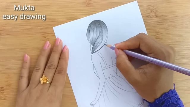 How to draw easy Girl Drawing for beginners - Step by step смотреть онлайн
