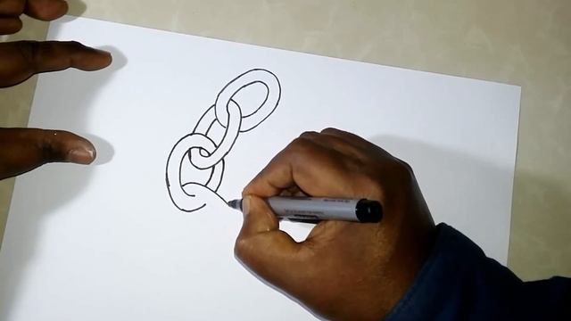 How to draw Chains (Metal Chain drawing) Very easy drawing смотреть онлайн