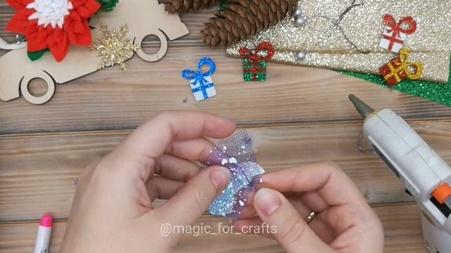 Волшебные новогодние заколки с вырубкой /новогодняя вырубка/снежинки