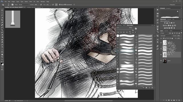 How to create brushes painting effect with photo in Photoshop смотреть онлайн