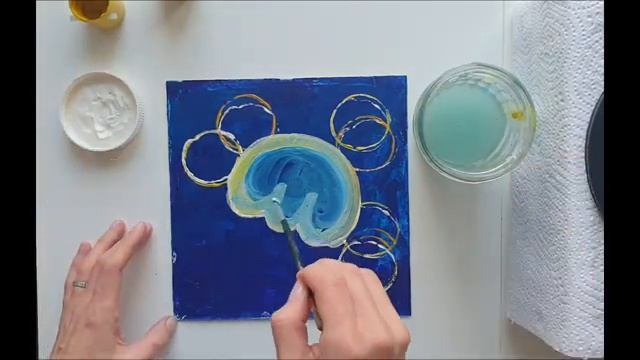 Рисуем медузу при помощи клея и красок. Медуза. Рисунок. Морская тема. Клей ПВА. Гуашь смотреть онлайн