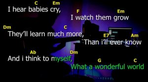 What A Wonderful World - Acoustic Female Karaoke with Chords