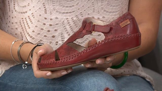 Pikolinos Leather T-Strap Shoes - Vallarta on QVC смотреть онлайн