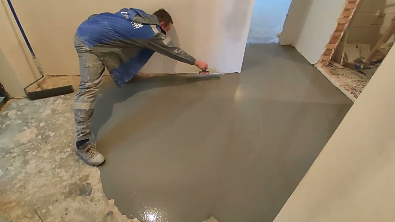 Как залить наливной пол своими руками видео, чем отличается от стяжки полов смотреть онлайн