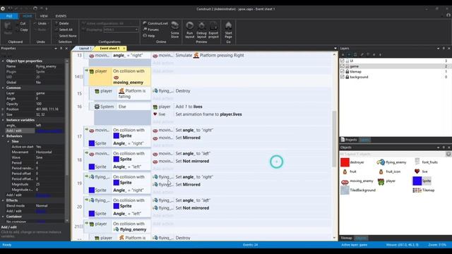 Construct 2: создаём летающего и стреляющего врага. Урок№4 смотреть онлайн