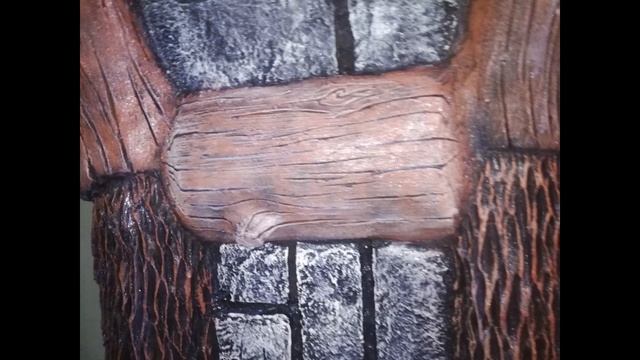 беседка навес в доме .штукатурка кора дерева , живопись мастер Андрей из Молдавии. смотреть онлайн