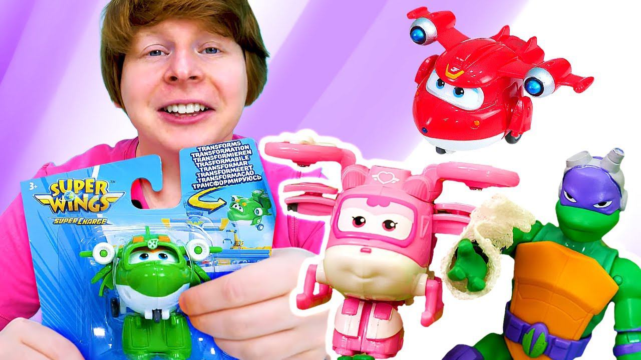 Супер Крылья помогают игрушкам! Самолетик Супер Джетт трансформируется в 3 счета. Игры для детей смотреть онлайн