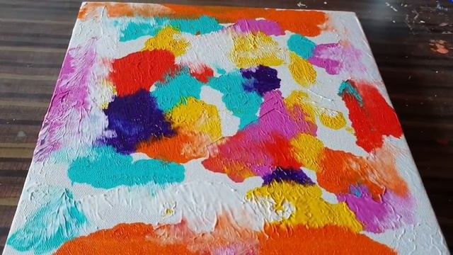 Easy & Colorful Abstract Painting for KIDS / FUN /Acrylics on Canvas / Demonstration смотреть онлайн