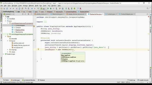 Android JSON Parsing Perform parsing & display result in a ListView смотреть онлайн