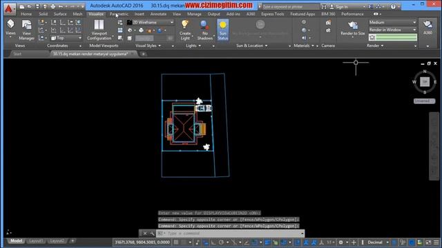 AutoCAD Render ve Görselleştirme-30.bölüm-16.ders dış mekan render (kamera ekleme) смотреть онлайн